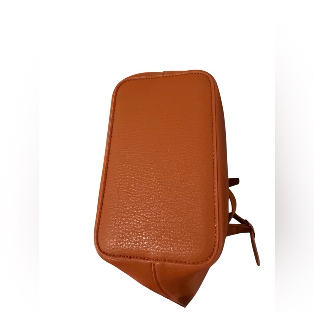 Miztique Cognac Isabelle 2 In 1 Scoop Neck Tote Vegan Leather Removable Pouch - Picture 11 of 16